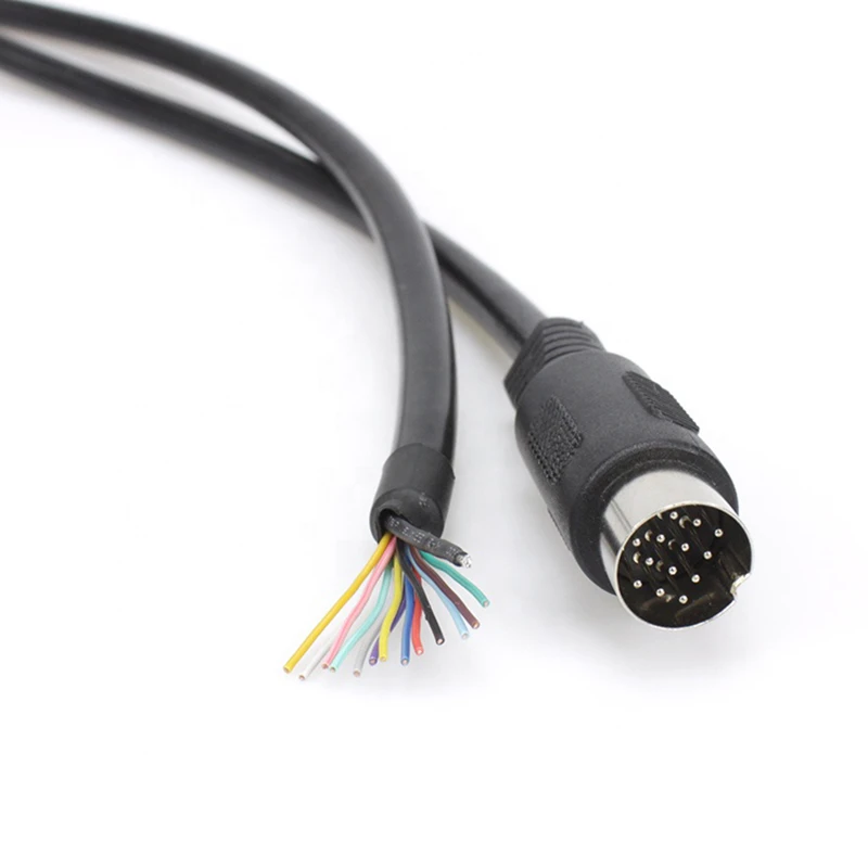 Din 13 pin male connector to pre-wired open cable